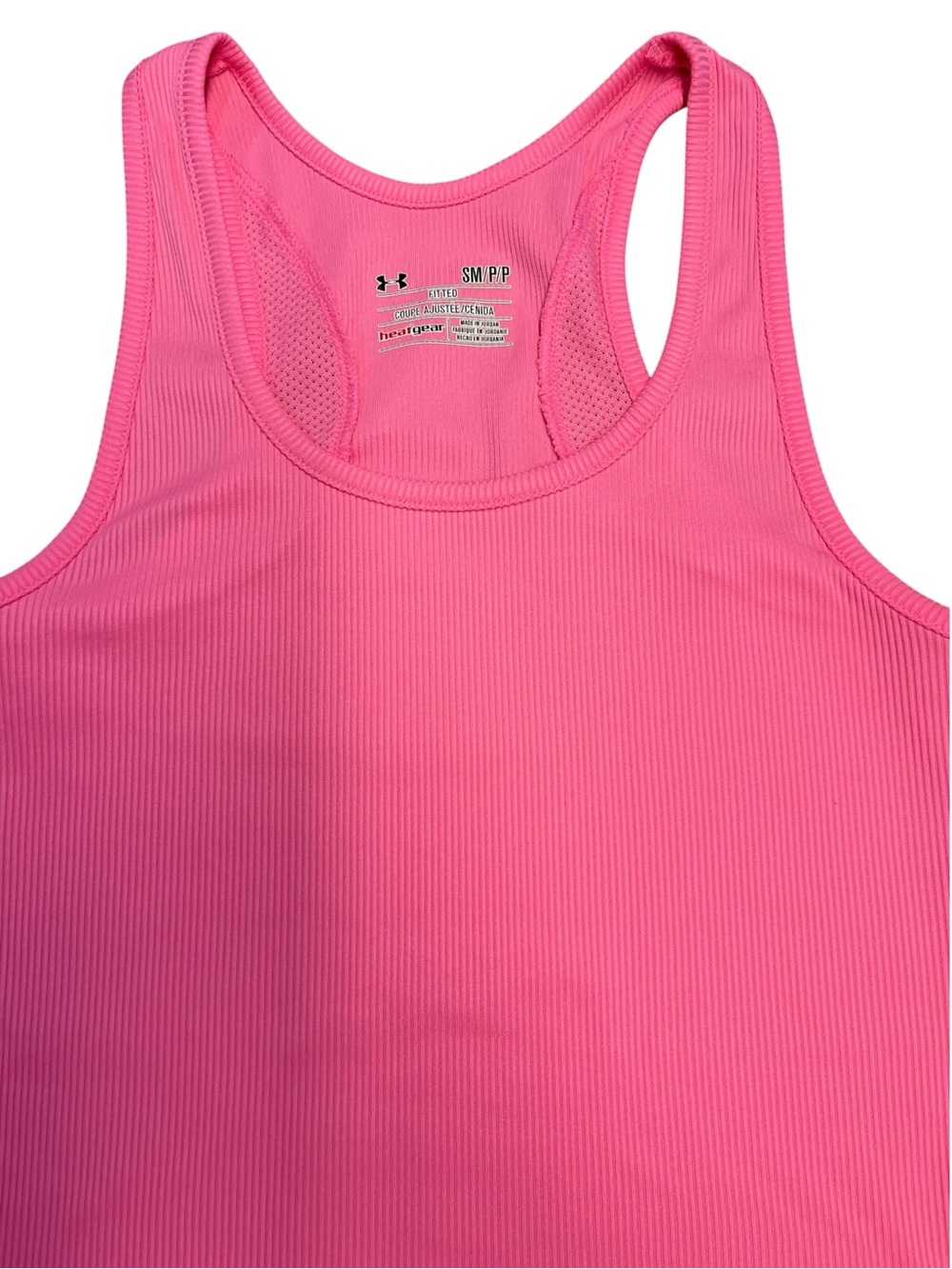 Under Armour Bright Pink Ribbed Racerback Tank Top Size Small - Picture 7 of 7